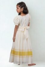 Premium Handloom Kerala Kasavu Girl's Skirt & Top - Image 2