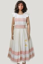 Premium Handloom Ethnicwear Set - Red & Golden Skirt and Top - Image 3